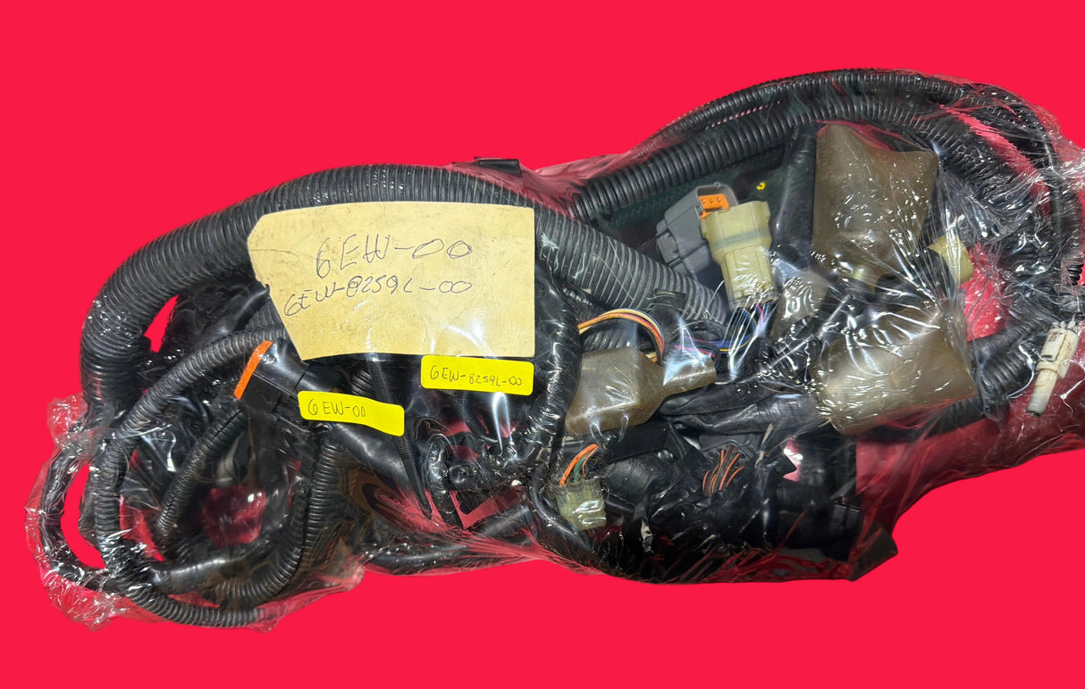 Yamaha wire harness assembly 6EW-8259L-00 with electrical wiring and connectors for motorcycle repair or replacement.