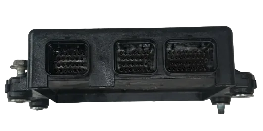 Electronic module with multiple connectors on a pegboard background