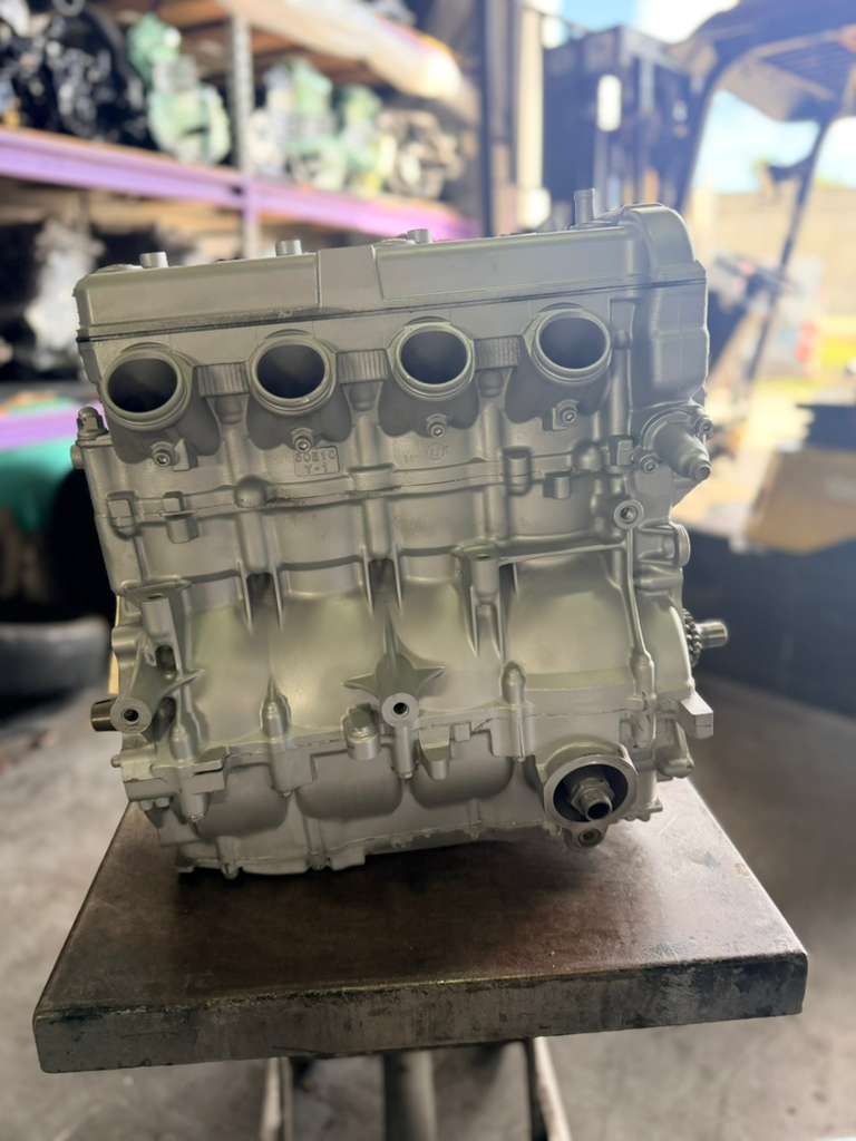 Remanufactured Yamaha MR-1 engine with 160 HP high output, showing the rebuilt engine block and components.