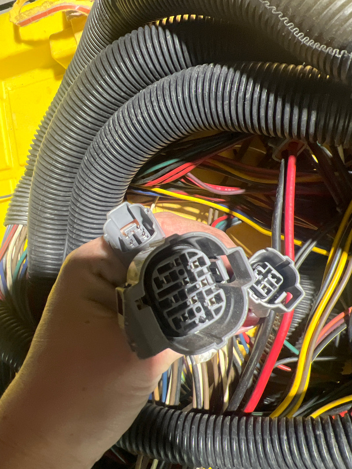 OEM Yamaha wire harness for SX230 jet boat, electrical parts by MIAMIJETSKIMOTORSPORTS, showing the wiring and connectors.