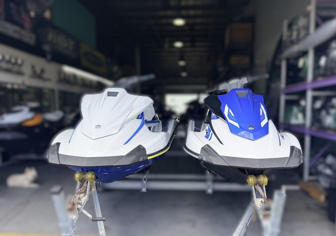 Set of Two Jet Skis & Trailer: 2015 & 2018 Yamaha VX 110 HP with Double Aluminum Trailer - MIAMI JET SKI MOTORSPORTS