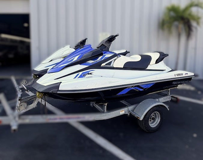 Set of Two Jet Skis & Trailer: 2015 & 2018 Yamaha VX 110 HP with Double Aluminum Trailer - MIAMI JET SKI MOTORSPORTS