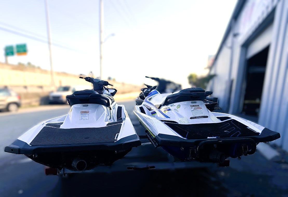 Set of Two Jet Skis & Trailer: 2015 & 2018 Yamaha VX 110 HP with Double Aluminum Trailer - MIAMI JET SKI MOTORSPORTS