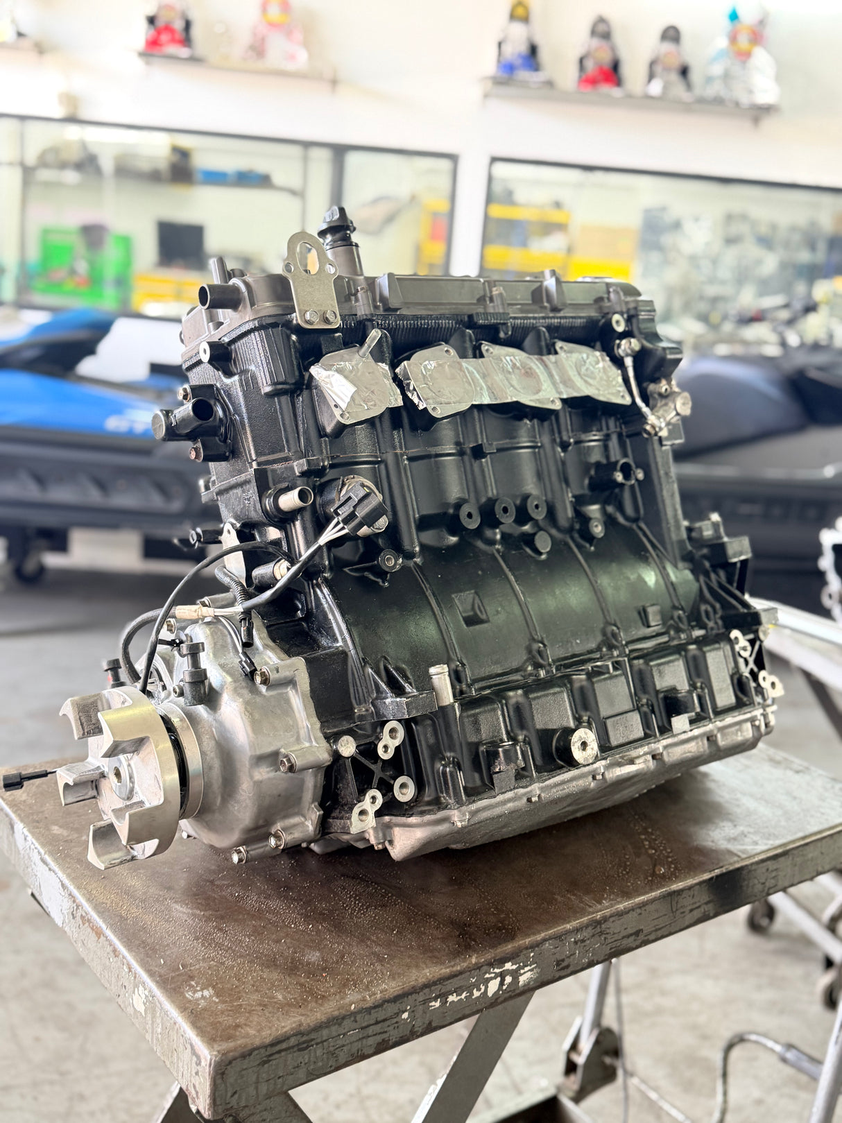 Yamaha 1.8 1800 High Output remanufactured engine by MIAMIJETSKIMOTORSPORTS, displayed in natural view with visible engine components