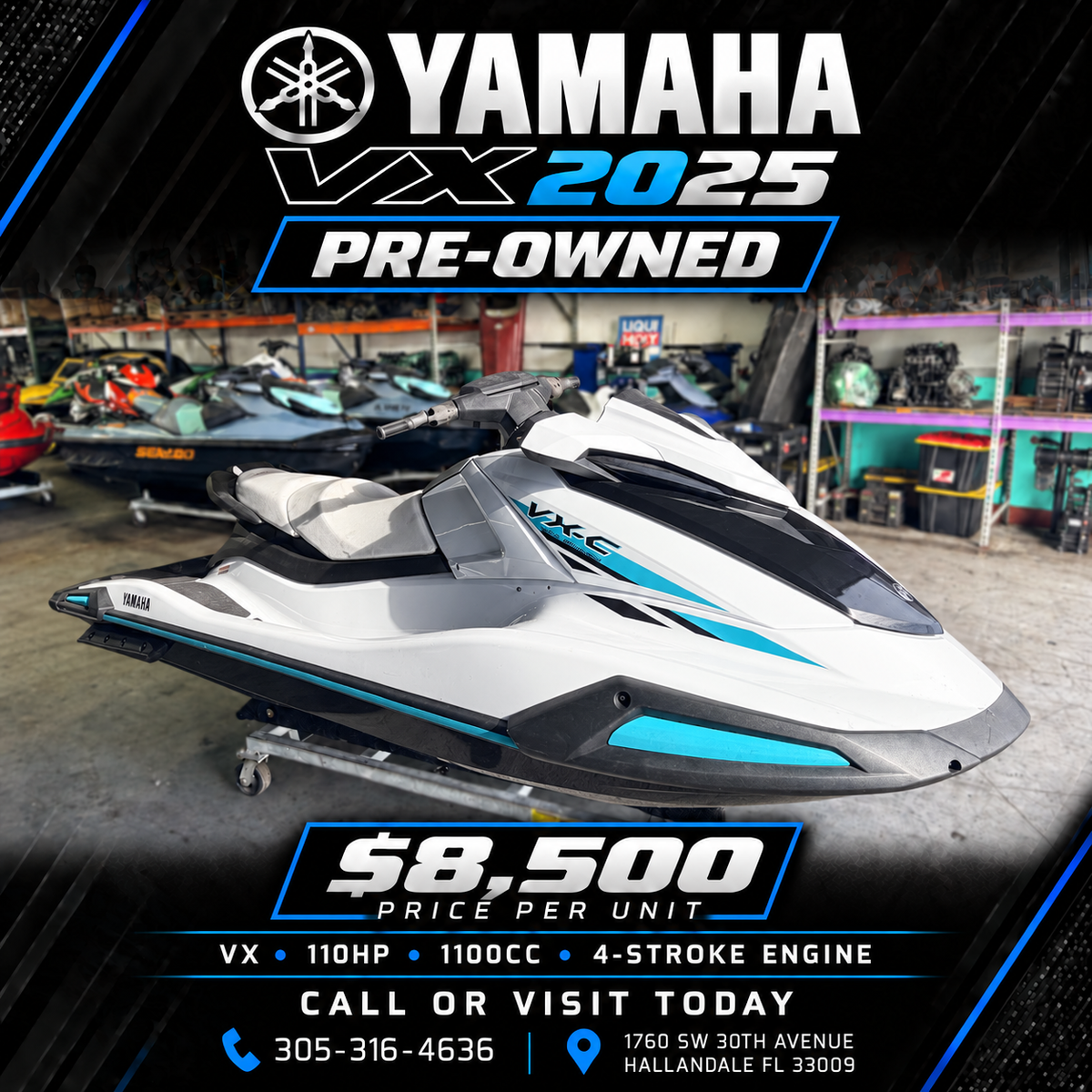 2025 Yamaha VX-C WaveRunner – 110 HP 4-Stroke Jet Ski Unit