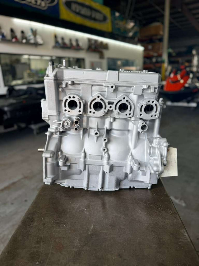 Remanufactured Yamaha MR-1 engine with 160 HP high output, showcasing the engine's polished metal components and compact design.