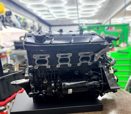 Pre-owned 2024 Sea-Doo GTI SE 170 engine with ACE 1630 and iDF system, showcasing the complete engine assembly from Miami Jet Skis.