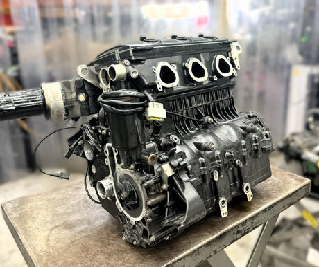 Pre-owned Sea-Doo 300 engine by Miami Jet Skis Motorsports, 1603cc, 18 hours, ready for installation, shown in image.