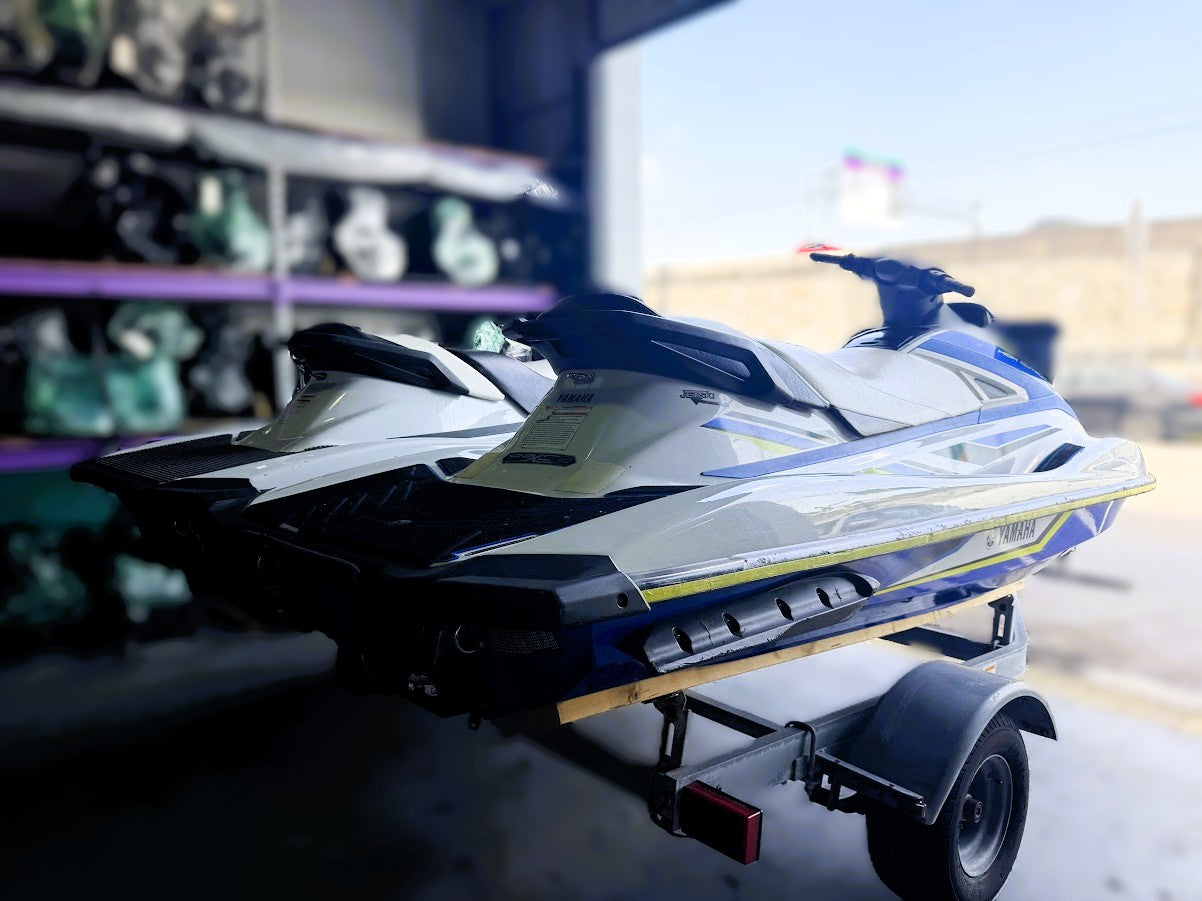 Set of Two Jet Skis & Trailer: 2015 & 2018 Yamaha VX 110 HP with Double Aluminum Trailer - MIAMI JET SKI MOTORSPORTS 