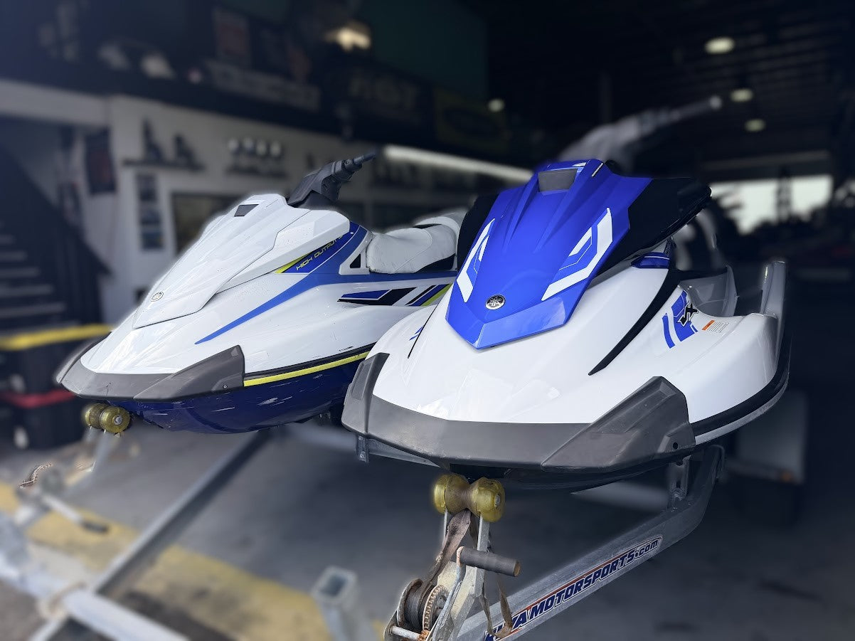 Set of Two Jet Skis & Trailer: 2015 & 2018 Yamaha VX 110 HP with Double Aluminum Trailer - MIAMI JET SKI MOTORSPORTS 