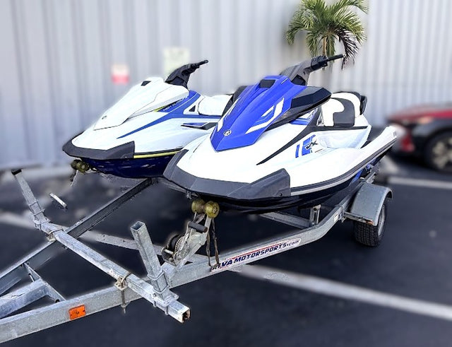 Set of Two Jet Skis & Trailer: 2015 & 2018 Yamaha VX 110 HP with Double Aluminum Trailer - MIAMI JET SKI MOTORSPORTS 