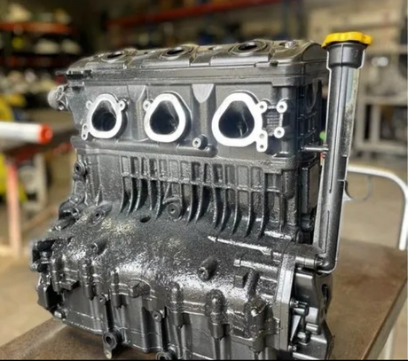 Remanufactured Sea-Doo 215 engine by Miami Jet Sports, longblock for RXP models from 2006-2015, ready for installation.